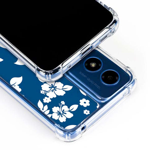 Blue and White Moto G 5G (2024) Clear Case